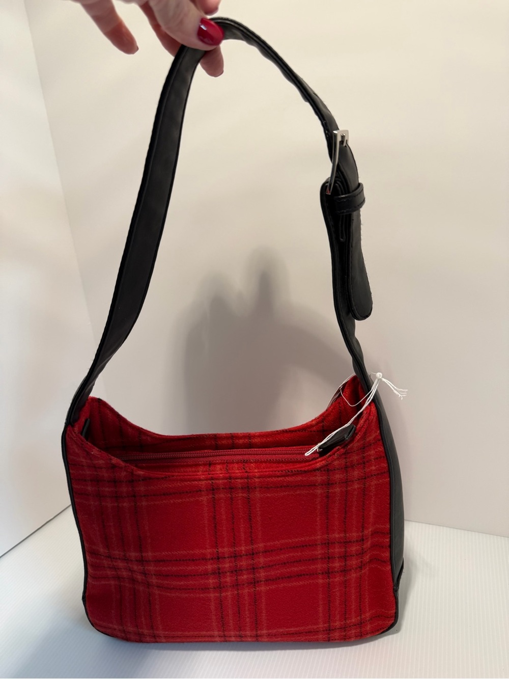 Red Plaid Shoulder Bag - Picture 3 of 6
